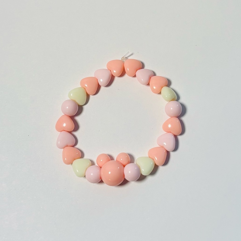 Disney Heart Bead Bracelet in Pastel Colors
